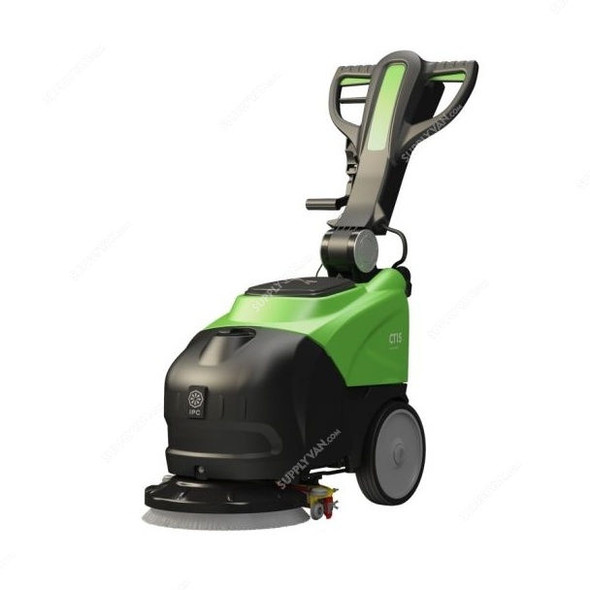 IPC Compact Battery Operated Scrubber Dryer, CT15-B35, 370-400W, 130 RPM, 350MM, Green and Black