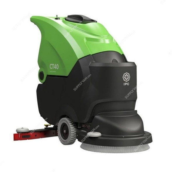 IPC Walk Behind Battery Operated Scrubber Dryer, CT-40-B50, 480W, 500MM, Green and Black