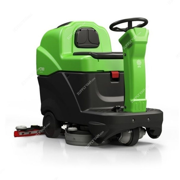 IPC Compact Ride On Scrubber Dryer, CT80-BT70, 400W, 150 RPM, 700MM, Green and Black