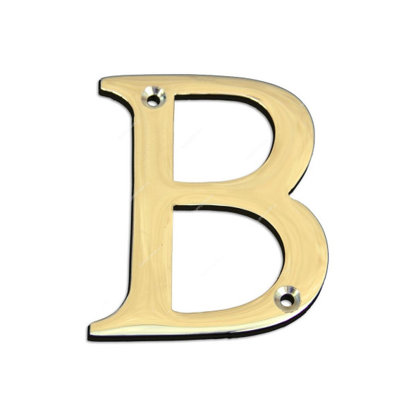 Brass Plated House Door Letter "B", KT-1992, 2 Inch, Aluminium, Gold