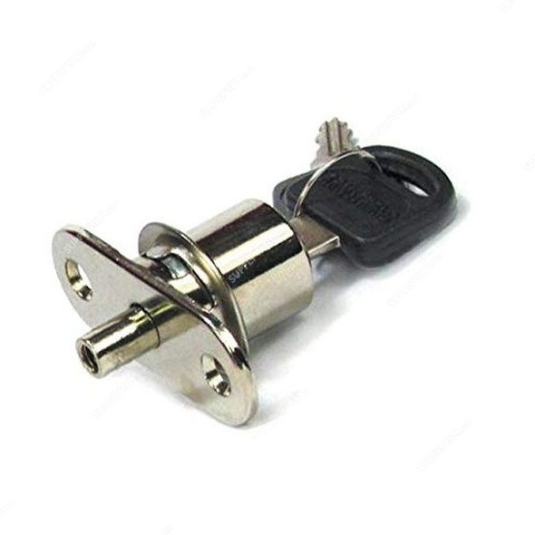 Armstrong Sliding Cabinet Push Lock, 22.6MM, Chrome Plated, Silver