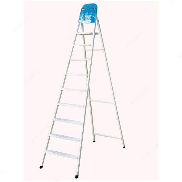 Robustline 9 Steps Ladder, 181CM, Steel, White