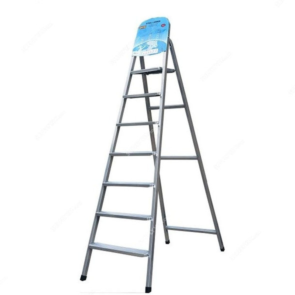 Robustline 7 Steps Ladder, 141CM, Steel, Silver