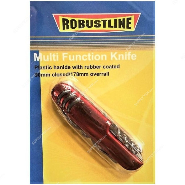 Robustline 11-in-1 Multifunction Swiss Knife, Steel, Red and Silver