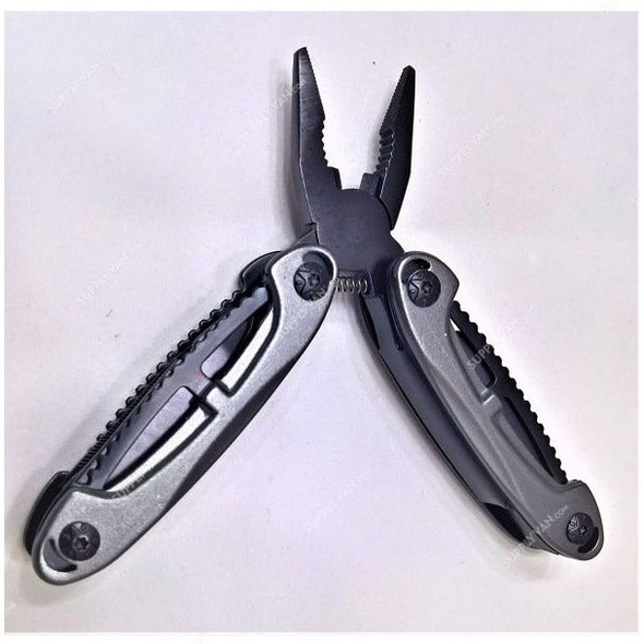 9-in-1 Multipurpose Travel Plier, Black and Silver