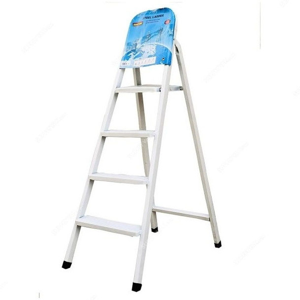 Robustline 4 Steps Ladder, Steel, Silver