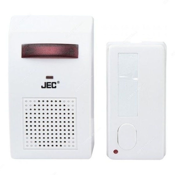 JEC Wireless Door Bell, BR-1457, Plastic, White