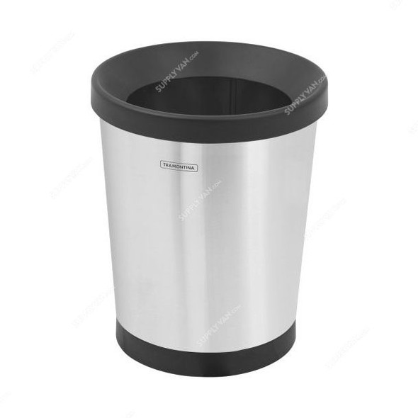 Tramontina Pedal Trash Bin, 94539001, 12 Litres, Silver