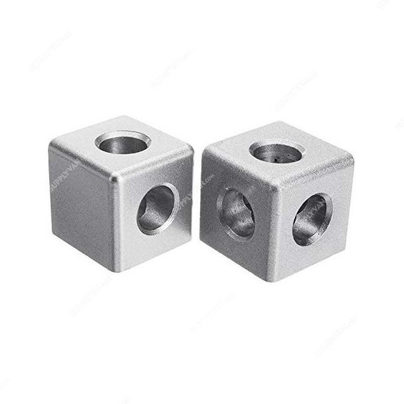 Extrusion Corner Cube Connector, 40 Series, 3 Hole, Aluminium, 40 x 40MM, PK2