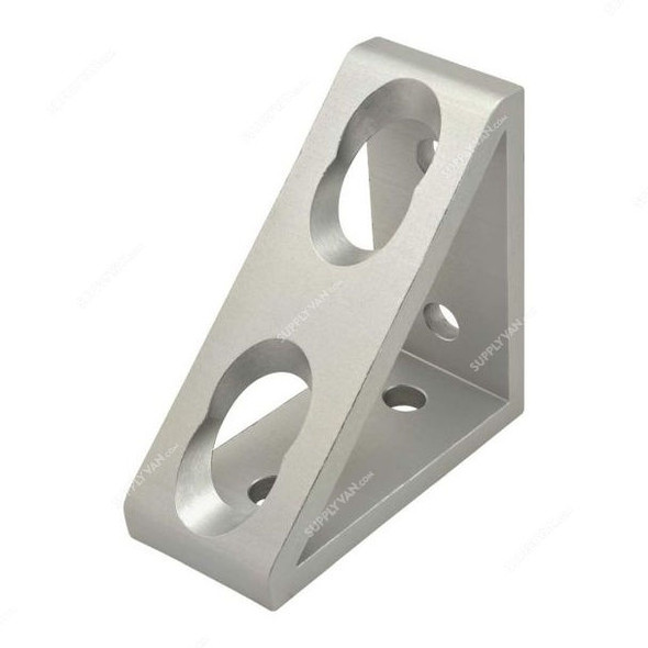 Extrusion Wide Gusseted Inside Corner Bracket, Aluminium