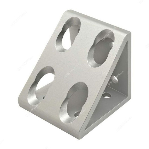 Extrusion Wide Gusseted Inside Corner Bracket, 90 Series, 8 Hole, Aluminium, 80 x 80MM