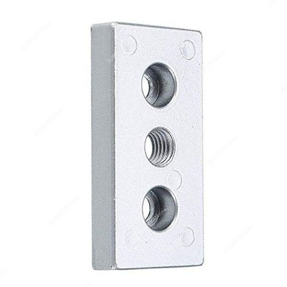 Extrusion Connecting Face Plate, 30 Series, 3 Hole, Aluminium, 30 x 60MM, PK2