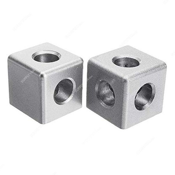 Extrusion Corner Cube Connector, 45 Series, 3 Hole, Aluminium, 45 x 45 mm, PK2