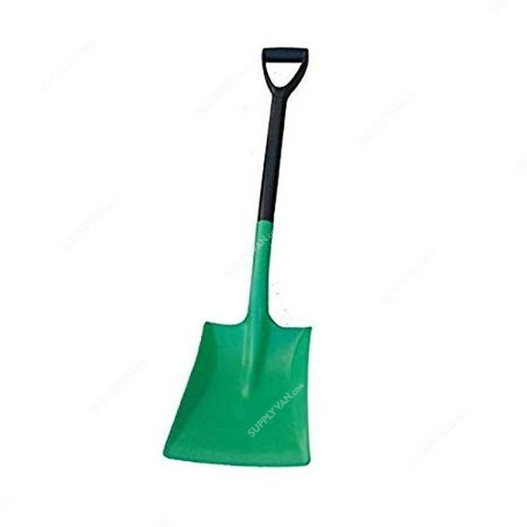 Amarine Square Shovel With Fiberglass Handle, Green and Black