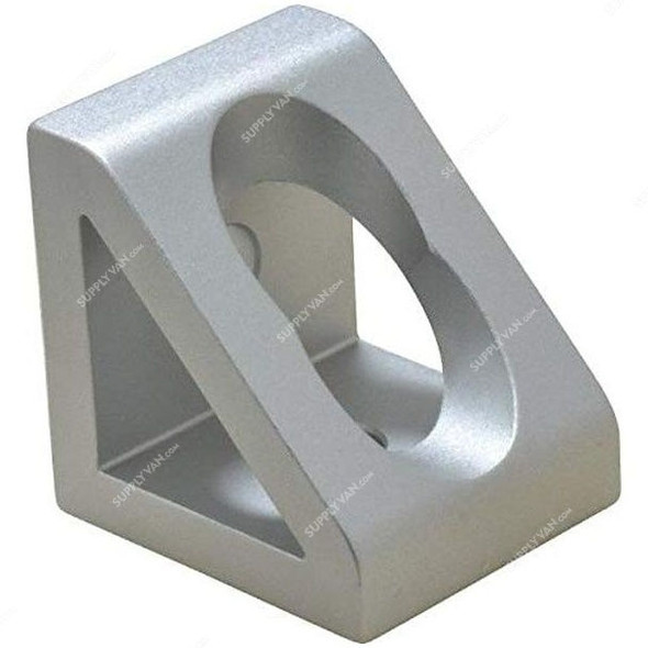 Extrusion Wide Gusseted Inside Corner Bracket, 30 Series, 2 Hole, Aluminium