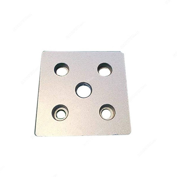 Extrusion Connecting Face Plate, 40 Series, 5 Hole, Aluminium, M14, PK2