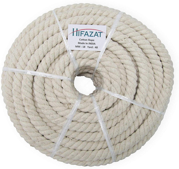 Hifazat Rope, SHGTCR-18M-40Y, Cotton, 18MM x 36.5 Mtrs, Beige