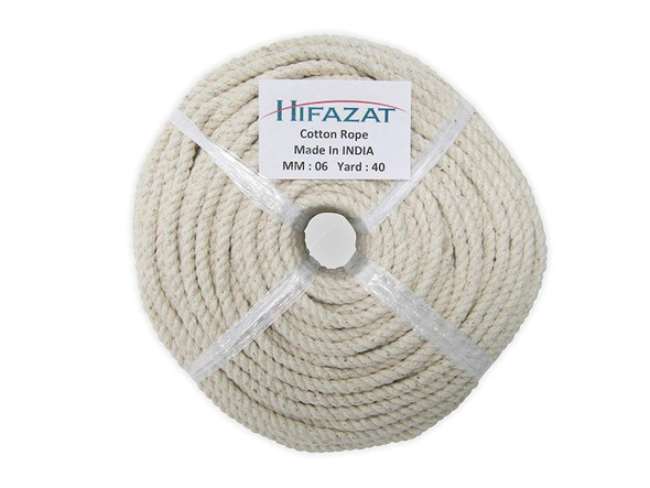 Hifazat Rope, SHGTCR-6M-40Y, Cotton, 6MM x 36.5 Mtrs, Beige