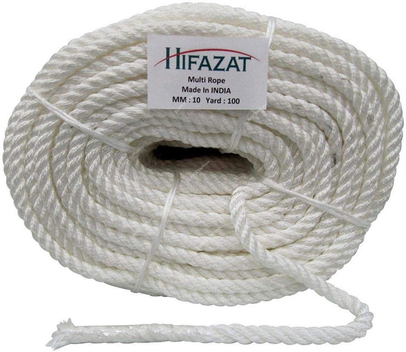 Hifazat Rope, SHGT-MR-W10100, Polypropylene, 10MM x 91.44 Mtrs, White