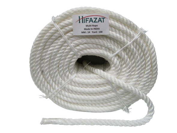 Hifazat Rope, SHGT-MR-W14100, Polypropylene, 14MM x 91.44 Mtrs, White