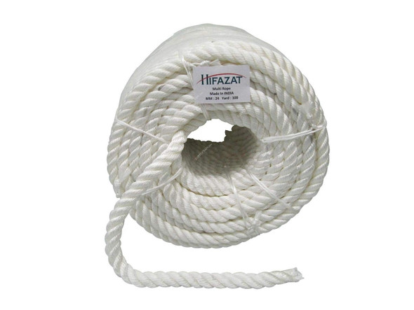 Hifazat Rope, SHGT-MR-W24100, Polypropylene, 24MM x 91.44 Mtrs, White