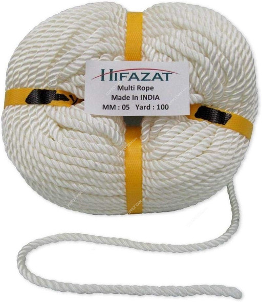 Hifazat Rope, SHGT-MR-W5100, Polypropylene, 5MM x 91.44 Mtrs, White