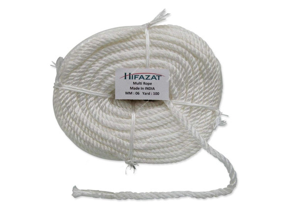 Hifazat Rope, SHGT-MR-W6100, Polypropylene, 6MM x 91.44 Mtrs, White