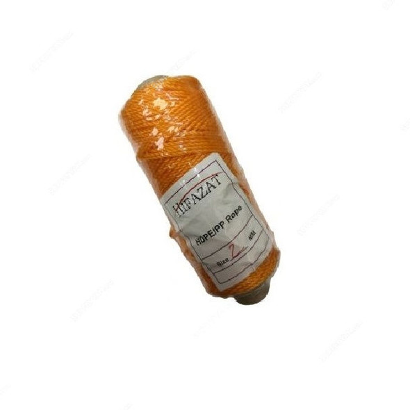 Hifazat Rope, SH-NROR-2100, Nylon, 2MM x 91.44 Mtrs, Orange
