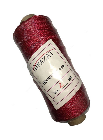 Hifazat Rope, SH-NRR-2100, Nylon, 2MM x 91.44 Mtrs, Red
