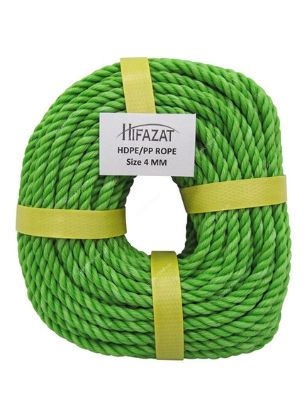 Hifazat Rope, SHGT-NRG-425, Nylon, 4MM x 22.86 Mtrs, Green