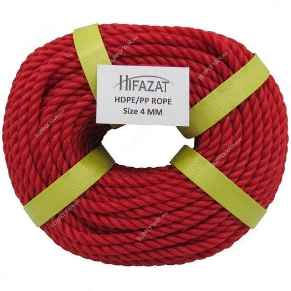 Hifazat Rope, SHGT-NRR-425, Nylon, 4MM x 22.86 Mtrs, Red