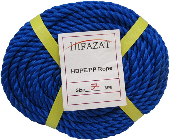Hifazat Rope, SHGT-NRB-725, Nylon, 7MM x 22.86 Mtrs, Blue