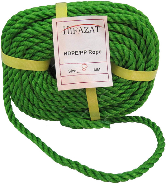 Hifazat Rope, SHGT-NRG-825, Nylon, 8MM x 22.86 Mtrs, Green