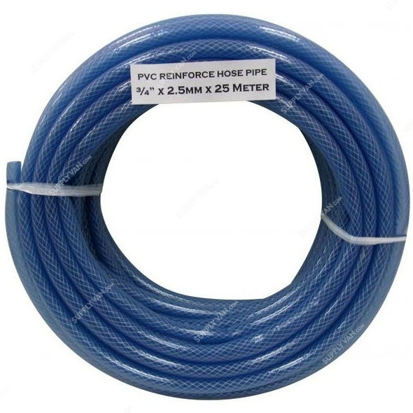 Hifazat PVC Reinforce Hose Pipe, SHGT-C-34-25-25, 25 Mtrs, Clear Blue