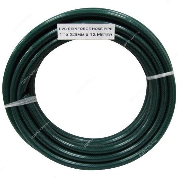 Hifazat PVC Reinforce Hose Pipe, SHGT-G-1-25-12, 12 Mtrs, Green