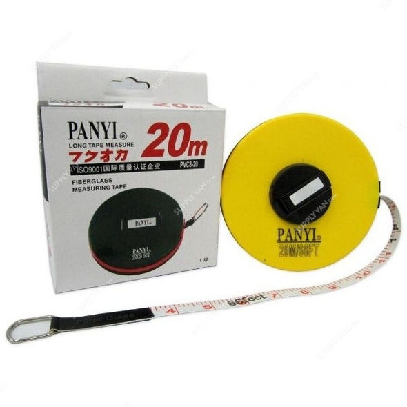 Panyi Fiberglass Measuring Tape, SHGT-PVC8-20, 20 Mtrs, Yellow