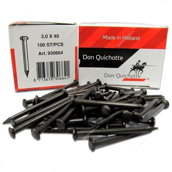 Don Quichotte Nail, SHGT-FN-DQ40, Carbon Steel, 40MM, Black, PK100
