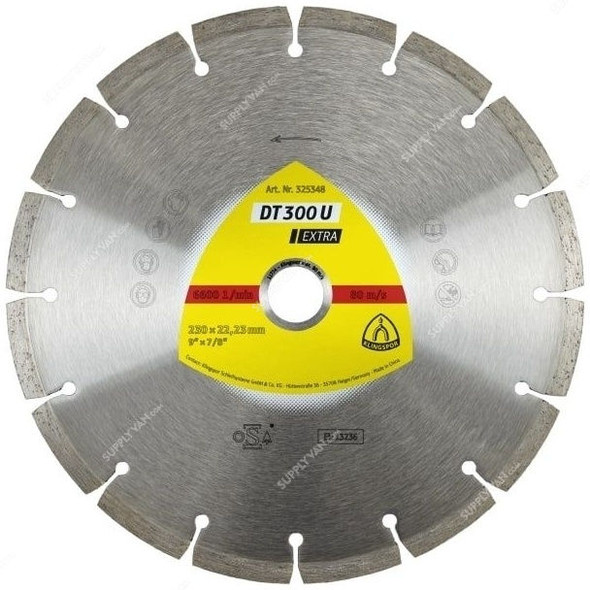 Klingspor Diamond Cutting Blade, DT300U, Extra, 230MM