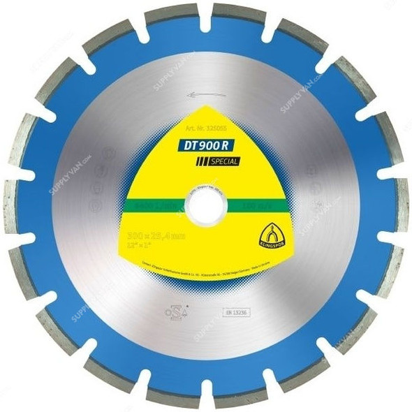 Klingspor Diamond Cutting Blade, DT900R, Special, 18W, 300 x 30MM