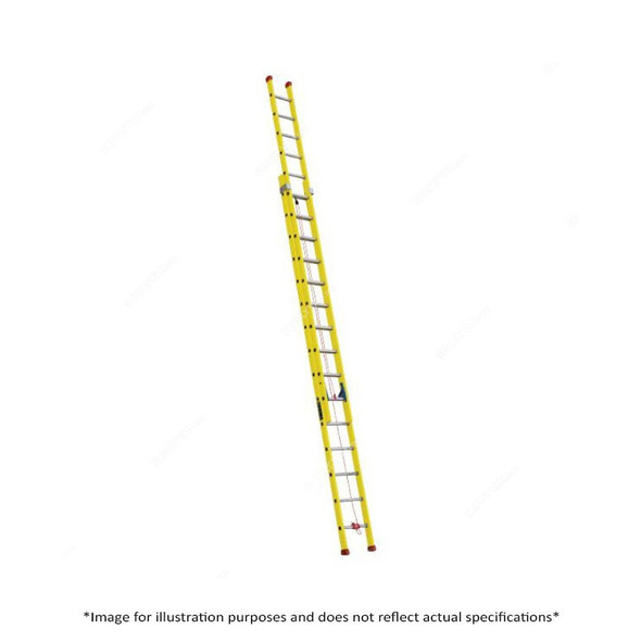 Topman Double Section Straight Ladder, FRPDSL7, Fiber Glass, 7+7 Steps, 150 Kg Loading Capacity