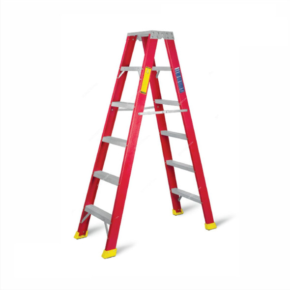 Topman Double Sided Ladder, FRPDS6, Fiber Glass, 6 Steps, 150 Kg Loading Capacity