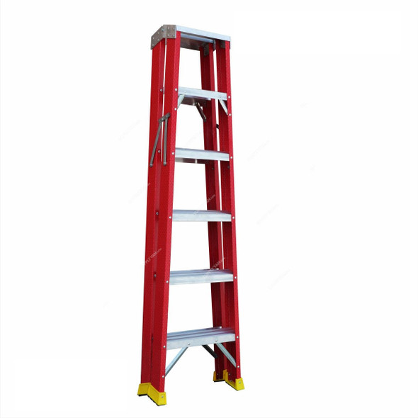 Topman Double Sided Ladder, FRPDS6, Fiber Glass, 6 Steps, 150 Kg Loading Capacity