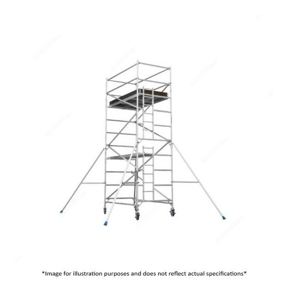 Topman Mobile Wide Scaffolding, AMWS2, Aluminium, 2 Mtrs, 225 Kg Loading Capacity