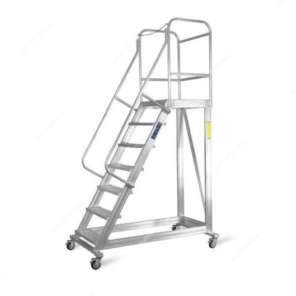 Topman Rolling Staircase, RSAL7, Aluminium, 6+1 Steps, 250 Kg Loading Capacity