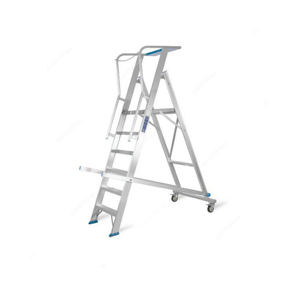 Topman Rolling Warehouse Ladder, RWAL8, Aluminium, 7+1 Steps, 150 Kg Loading Capacity