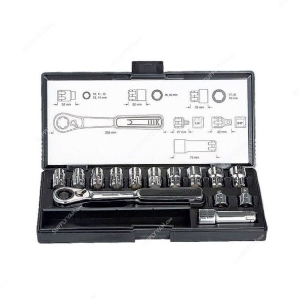 Makita Pass Through Socket Set, B-65595, 14PCS