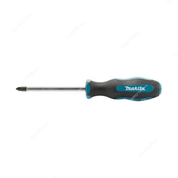 Makita Go Through Pozidrive Screwdriver, B-66101, PZ2 Tip Size x 100MM Length