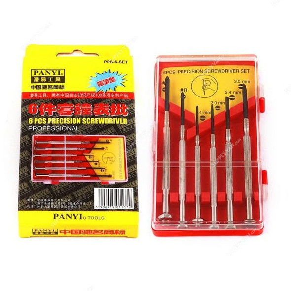 Panyi Precision Screwdriver Set, SH-PPS-6-SET, Silver and Black, 6 Pcs/Set