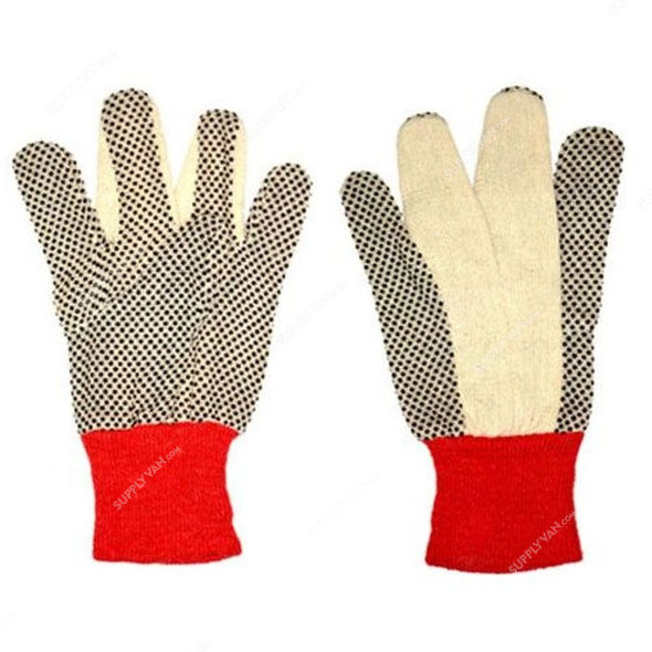Hifazat Challenger PVC Cotton Dotted Glove, SH-CG-1Doz, Multicolor, PK12
