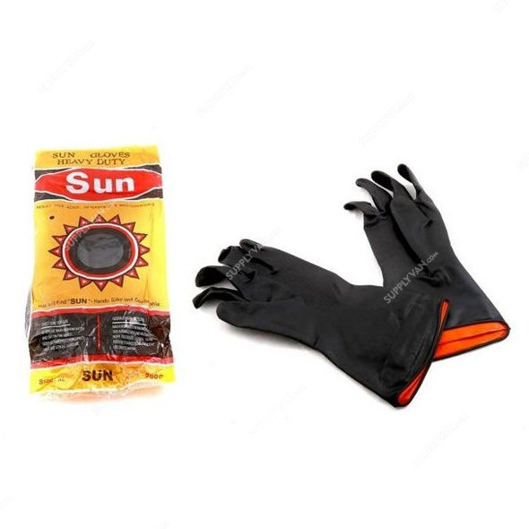 Sun Heavy Duty Glove, SH-RG-1P, Rubber, XL, Black